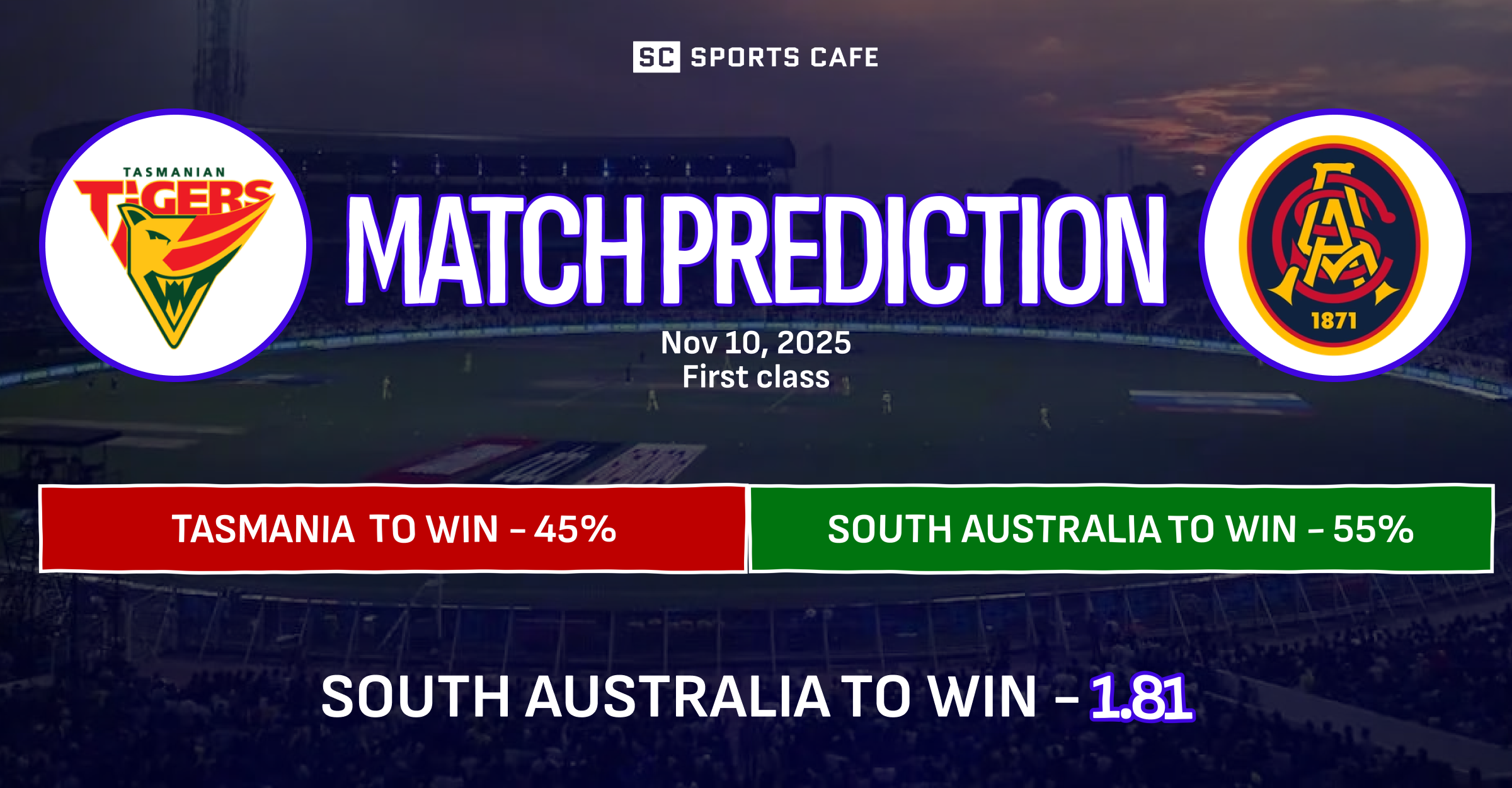 Tasmania vs South Australia
